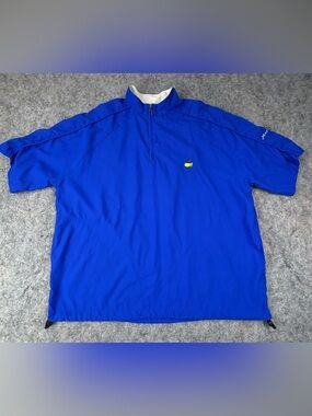 Masters Collection | 1/4 Zip Blue Windbreaker | Short Sleeve | Men’s Large